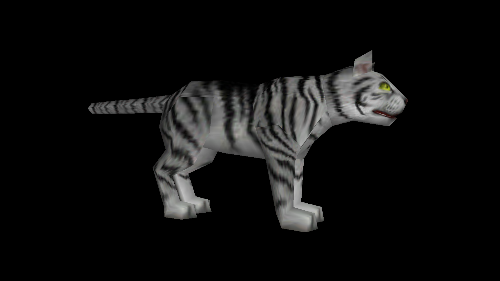 虎纹白猫模型